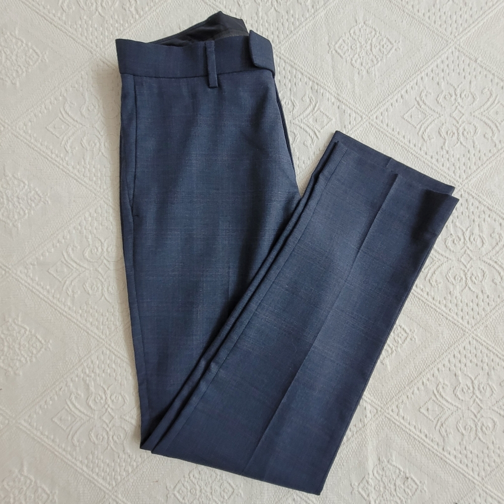 BANANA REPUBLIC FACTORY SLIM FIT SUIT JACKET 38R & DRESS PANTS 29X32 NAVY PLAID - Picture 4 of 16